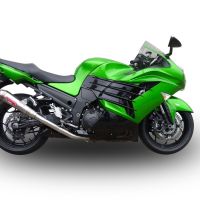 Escape compatível com Kawasaki Zzr 1400 2012-2016, Powercone Evo, Par de silenciosos de escape homologadas, com db killer removível e tubos de ligação específicos 