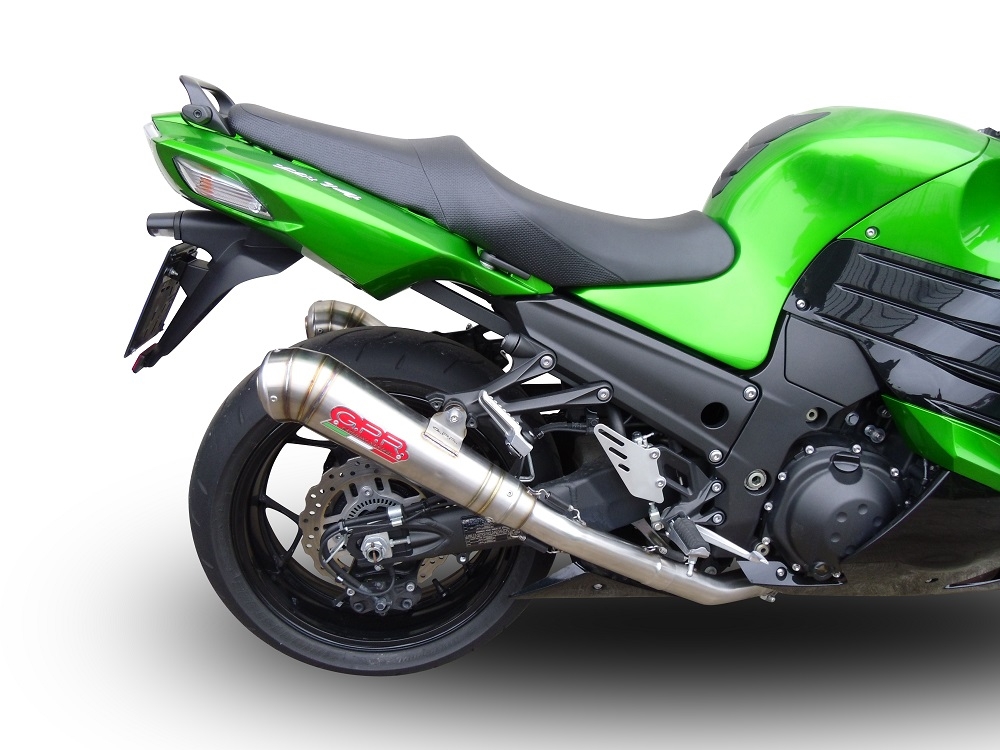 Escape compatível com Kawasaki Zzr 1400 2012-2016, Powercone Evo, Par de silenciosos de escape homologadas, com db killer removível e tubos de ligação específicos 
