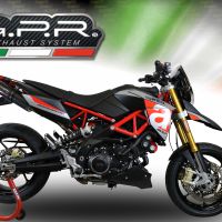 Escape compatível com Aprilia Dorsoduro 900 2017-2020, Furore Evo4 Nero, Par de silenciosos de escape homologadas, com db killer removível e tubos de ligação específicos 