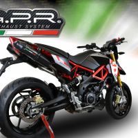 Escape compatível com Aprilia Dorsoduro 900 2017-2020, Furore Evo4 Nero, Par de silenciosos de escape homologadas, com db killer removível e tubos de ligação específicos 