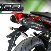 Escape compatível com Aprilia Dorsoduro 900 2017-2020, Furore Evo4 Nero, Par de silenciosos de escape homologadas, com db killer removível e tubos de ligação específicos 