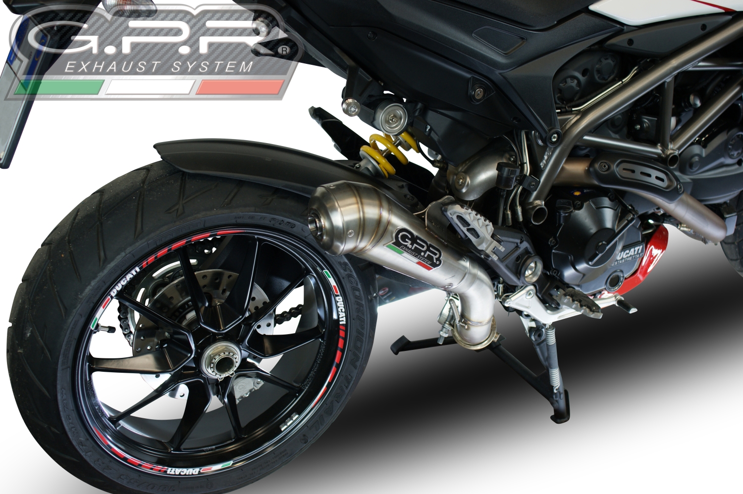 Escape compatível com Ducati Hyperstrada -Hypermotard 939 EURO 4 2016-2019, Powercone Evo, Sistema homologado,legal, linha completa, incluindo db killer removível mais coletor 