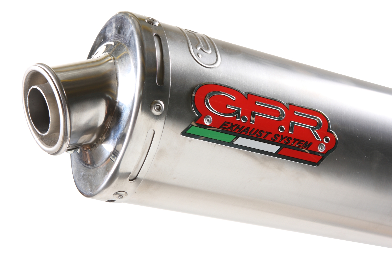 Escape compatível com Hyosung Comet 250 GT - R 2001-2014, Inox Tondo, Silenciador de escape, aprovado, montagem com flange específico (bolt-on), com db killer removível 