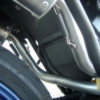 Escape compatível com Aprilia Pegaso 650 Ga 1992-1996, Trioval, Par de silenciosos de escape homologadas, com db killer removível e tubos de ligação específicos 