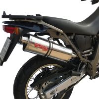 Escape compatível com Aprilia Pegaso 650 Ga 1992-1996, Trioval, Par de silenciosos de escape homologadas, com db killer removível e tubos de ligação específicos 