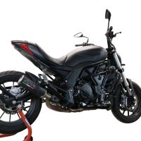Escape compatível com Benelli 502 C 2019-2020, M3 Black Titanium, Escape legal, homologado, silenciador com db killer removível e tubo de ligação específico 