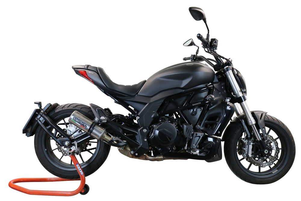 Escape compatível com Benelli 502 C 2021-2024, M3 Inox , Escape legal, homologado, silenciador com db killer removível e tubo de ligação específico 