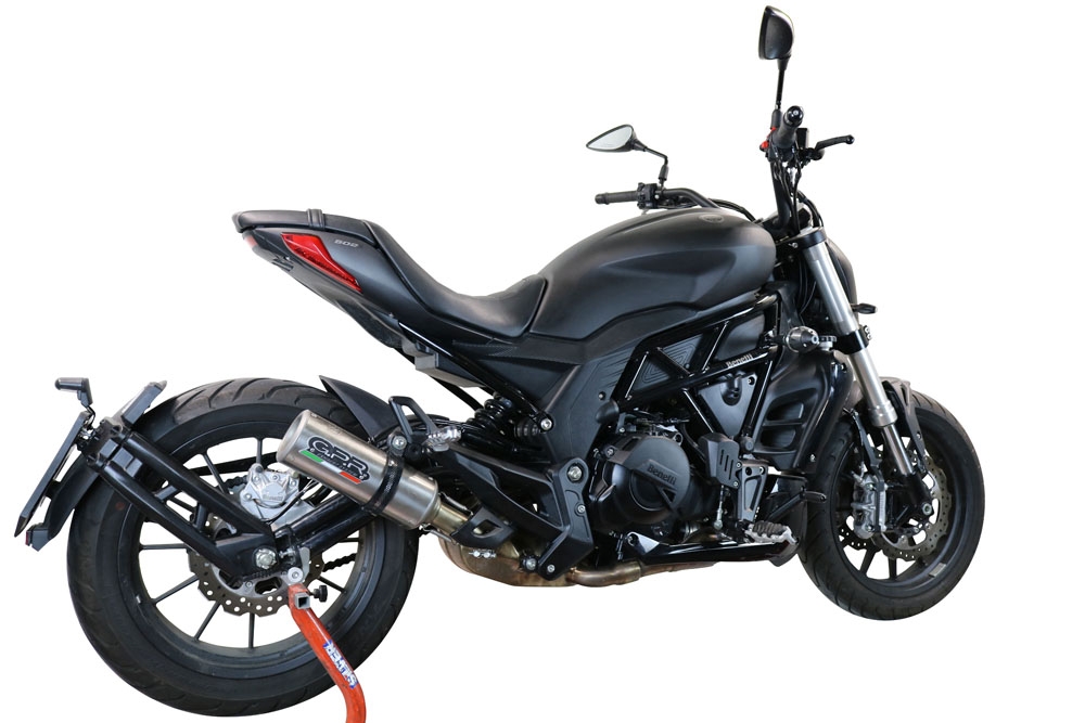 Escape compatível com Benelli 502 C 2021-2024, M3 Inox , Escape legal, homologado, silenciador com db killer removível e tubo de ligação específico 