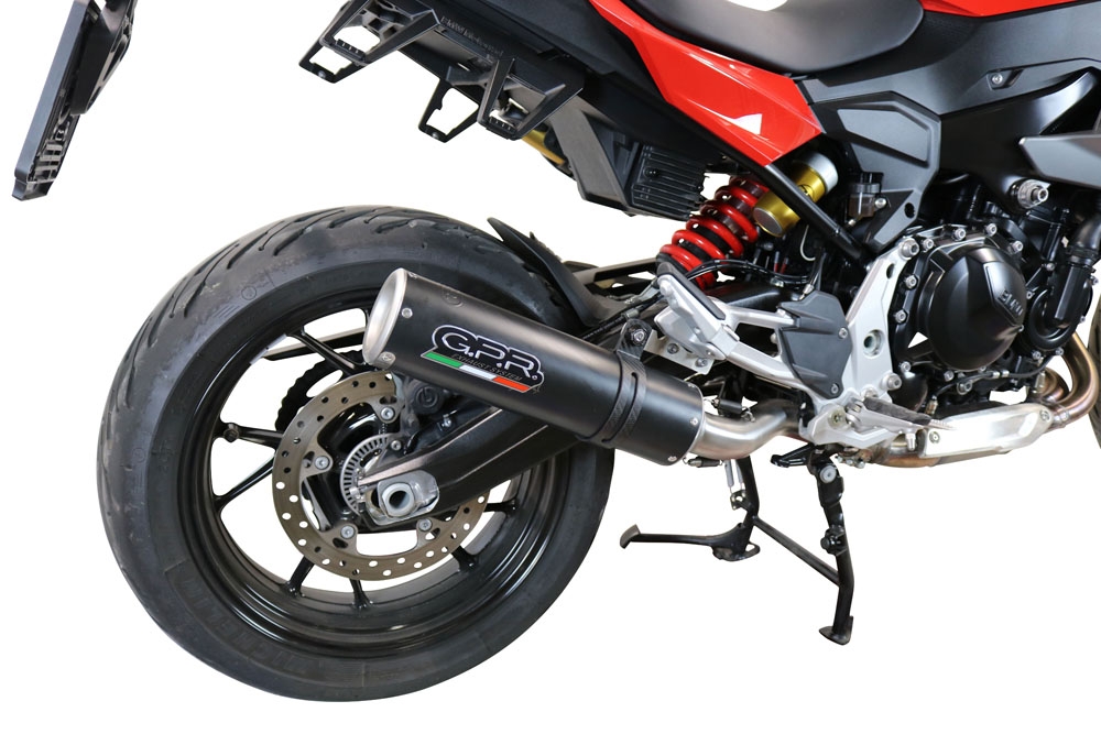 Escape compatível com Bmw F 900 XR-R 2020-2025, M3 Black Titanium, Escape legal, homologado, silenciador com db killer removível e tubo de ligação específico 