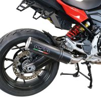 Escape compatível com Bmw F 900 XR-R 2020-2025, M3 Black Titanium, Escape legal, homologado, silenciador com db killer removível e tubo de ligação específico 
