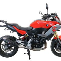 GPR escape compatível com  Bmw F 900 XR-R 2020-2025, New Grand Prix Evo Black Titanium, Escape legal, homologado, silenciador com db killer removível e tubo de ligação específico 
