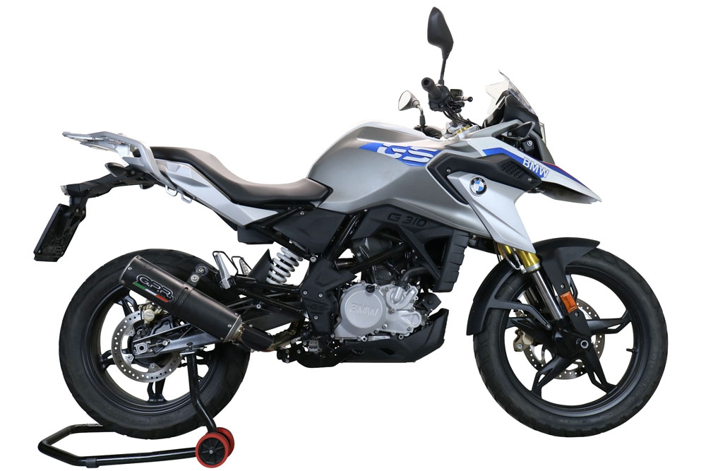 GPR escape compatível com  Bmw G 310 Gs 2017-2021, M3 Black Titanium, Sistema homologado com catalisador linha completa, silencioso mais coletor 