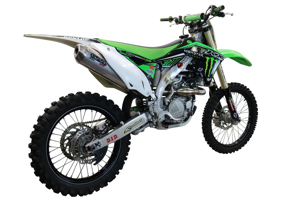 Escape compatível com Kawasaki Kx 450 F 2012-2015, Pentacross Inox, Escape racing linha completa, silencioso mais coletor com dbkiller, não homologado 