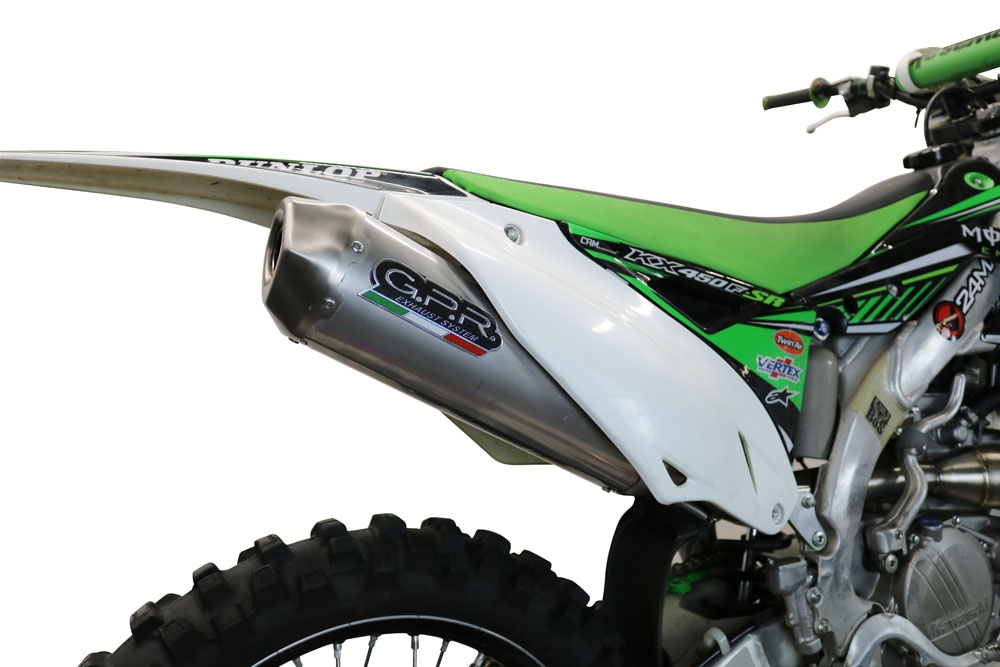 Escape compatível com Kawasaki Kx 450 F 2012-2015, Pentacross Inox, Escape racing linha completa, silencioso mais coletor com dbkiller, não homologado 