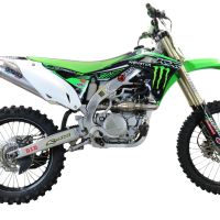 Escape compatível com Kawasaki Kx 450 F 2012-2015, Pentacross Titanium, Escape racing linha completa, silencioso mais coletor com dbkiller, não homologado 