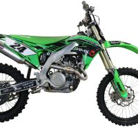 Escape compatível com Kawasaki Kx 450 F 2021-2023, Pentacross Inox, Escape racing linha completa, silencioso mais coletor com dbkiller, não homologado 