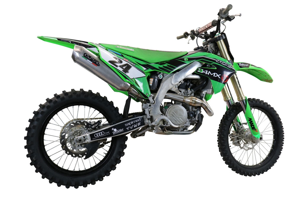 Escape compatível com Kawasaki Kx 450 F 2021-2023, Pentacross Inox, Escape racing linha completa, silencioso mais coletor com dbkiller, não homologado 