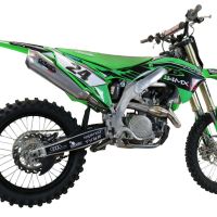Escape compatível com Kawasaki Kx 450 F 2021-2023, Pentacross Inox, Escape racing linha completa, silencioso mais coletor com dbkiller, não homologado 