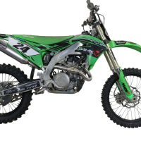 Escape compatível com Kawasaki Kx 450 F 2021-2023, Pentacross Titanium, Escape racing linha completa, silencioso mais coletor com dbkiller, não homologado 