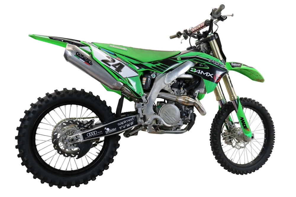 Escape compatível com Kawasaki Kx 450 F 2021-2023, Pentacross Titanium, Escape racing linha completa, silencioso mais coletor com dbkiller, não homologado 
