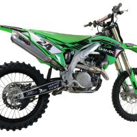 Escape compatível com Kawasaki Kx 450 F 2021-2023, Pentacross Titanium, Escape racing linha completa, silencioso mais coletor com dbkiller, não homologado 
