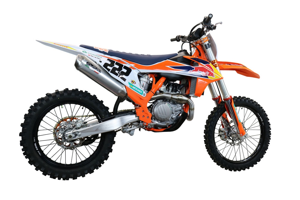 Escape compatível com Gas Gas EC 450F 2021-2023, Pentacross Inox, Escape racing linha completa, silencioso mais coletor com dbkiller, não homologado 