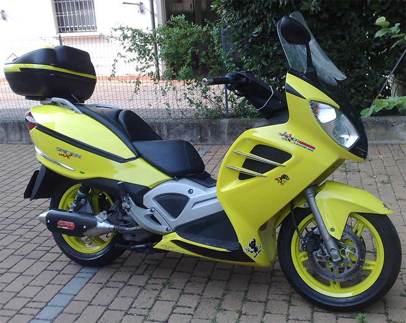 Escape compatível com Malaguti Spidermax 500 GT 2004-2011, Power Bomb, Escape legal, homologado, silenciador com db killer removível e tubo de ligação específico 