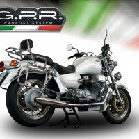 Escape compatível com Moto Guzzi California 1100 Special-Stone-Sport-Ev-Alu 1997-2005, Vintacone, Par de silenciosos de escape homologadas, com db killer removível e tubos de ligação específicos 