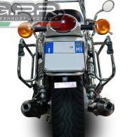 Escape compatível com Moto Guzzi California 1100 Special-Stone-Sport-Ev-Alu 1997-2005, Vintacone, Par de silenciosos de escape homologadas, com db killer removível e tubos de ligação específicos 