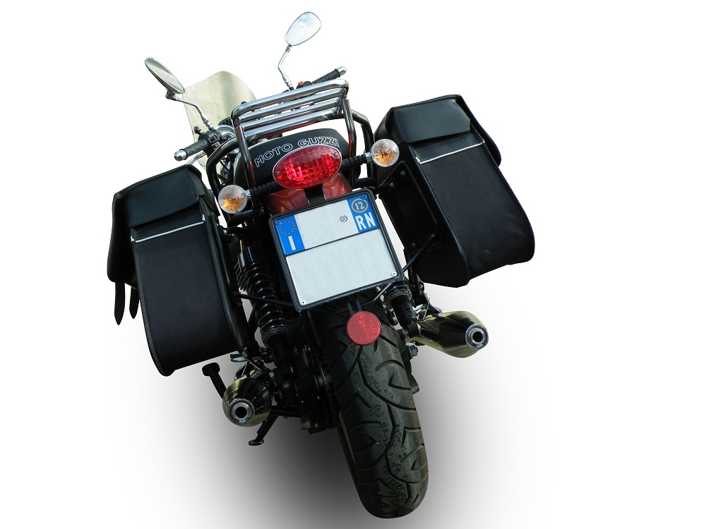 Escape compatível com Moto Guzzi V7 (I - II) - Stone - Special 2012-2016, Vintacone , Par de silenciosos de escape homologadas, com db killer removível e tubos de ligação específicos 