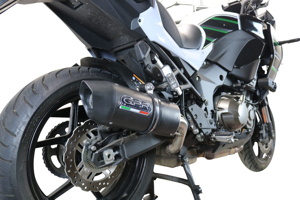 Escape compatível com Kawasaki Versys 1000 I.E. 2019-2020, Furore Evo4 Nero, Escape legal, homologado, silenciador com db killer removível e tubo de ligação específico 