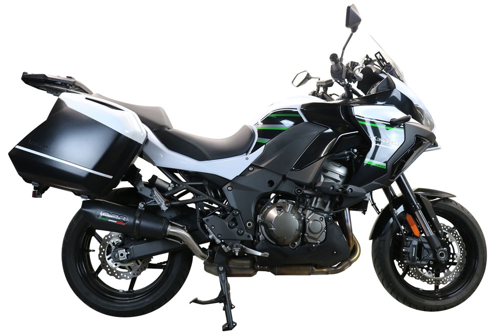 GPR escape compatível com  Kawasaki Versys 1000 I.E. 2021-2024, New Grand Prix Evo Poppy, Escape legal, homologado, silenciador com db killer removível e tubo de ligação específico 