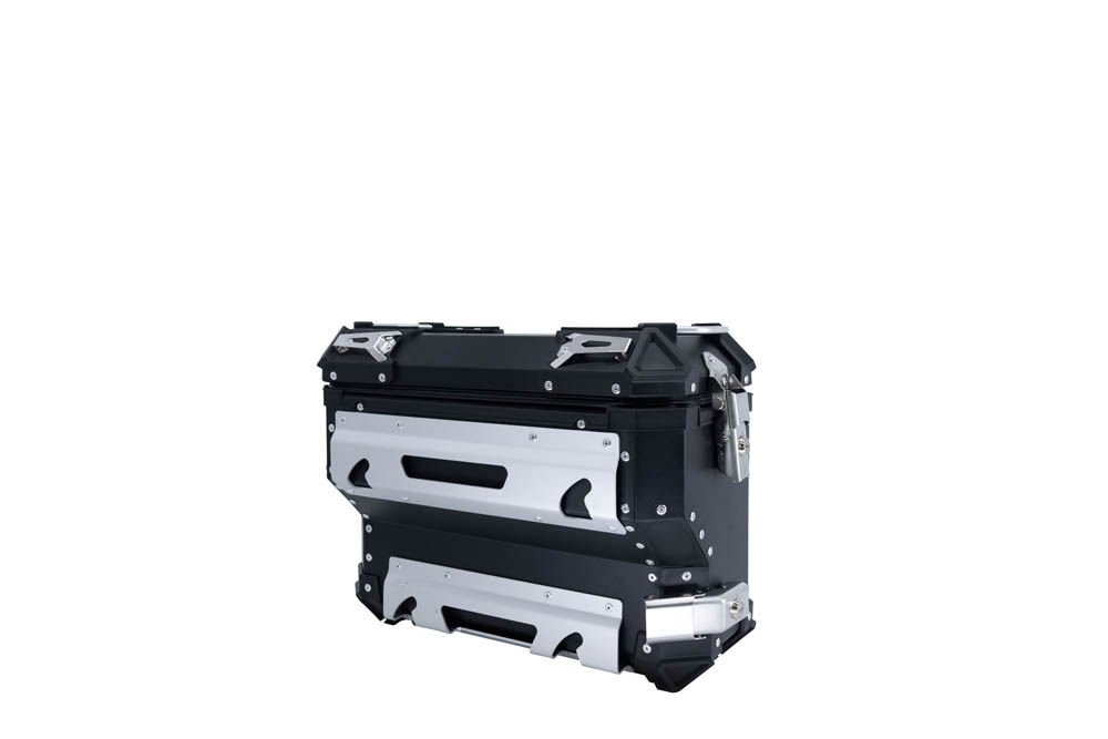 GPR TECH compatível com  Bmw F 750 Gs 2021/2024 e5 Par de malas laterais em alumínio com o lado direito contornado, cor preta com porta-bagagem específico Capacidade 38 LT. + 32 LT.