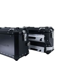 GPR TECH compatível com  Bmw F 750 Gs 2021/2024 e5 Par de malas laterais em alumínio com o lado direito contornado, cor preta com porta-bagagem específico Capacidade 38 LT. + 32 LT.