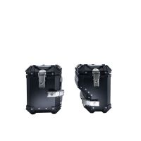 GPR TECH compatível com  Ktm Lc 8 1290 Super Adventure R/S 2021/2024 e5 Par de malas laterais em alumínio com o lado direito contornado, cor preta com porta-bagagem específico Capacidade 38 LT. + 32 LT.