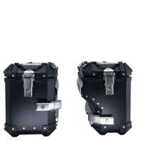 GPR TECH compatível com  Bmw F 750 Gs 2021/2024 e5 Par de malas laterais em alumínio com o lado direito contornado, cor preta com porta-bagagem específico Capacidade 38 LT. + 32 LT.