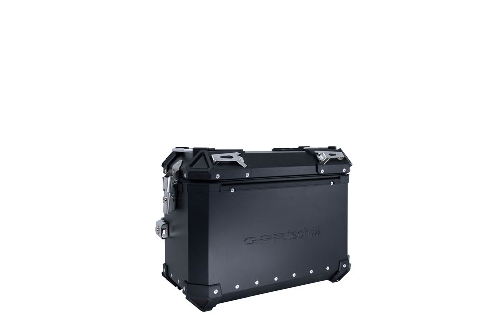 GPR TECH Par de malas laterais em alumínio sem rack específico, cor preta Capacidade 38 LT. + 38 LT. Capacidade 38 LT. + 38 LT.