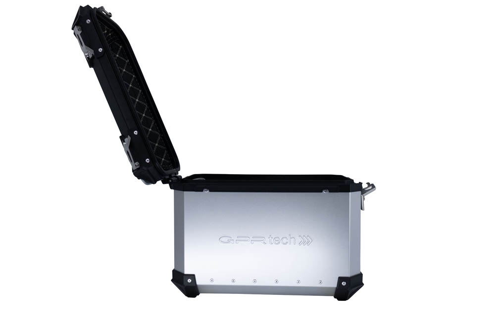 GPR TECH Par de malas laterais em alumínio sem rack específico, cor prata Capacidade 38 LT. + 38 LT. Capacidade 38 LT. + 38 LT.