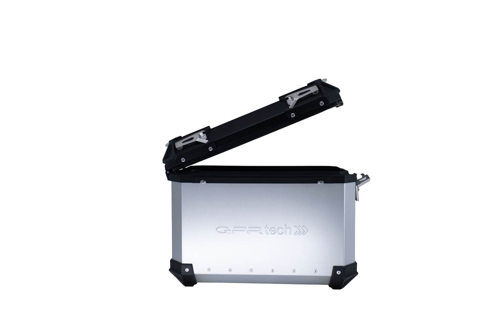 GPR TECH Par de malas laterais em alumínio sem rack específico, cor prata Capacidade 38 LT. + 38 LT. Capacidade 38 LT. + 38 LT.