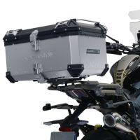 Top case maletas GPR TECH compatível com Zontes 350 T1 ADV 2022/2024 e5 Top Case Alpi-Tech em alumínio, cor prata com placa específica incluída Capacidade Litros 45