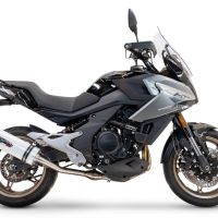 Escape compatível com Cf Moto 700 Mt 2023-2024, Albus Ceramic, Escape homologado, legal para mercados NÃO europeus, incluindo tubo de ligação e db killer removível 