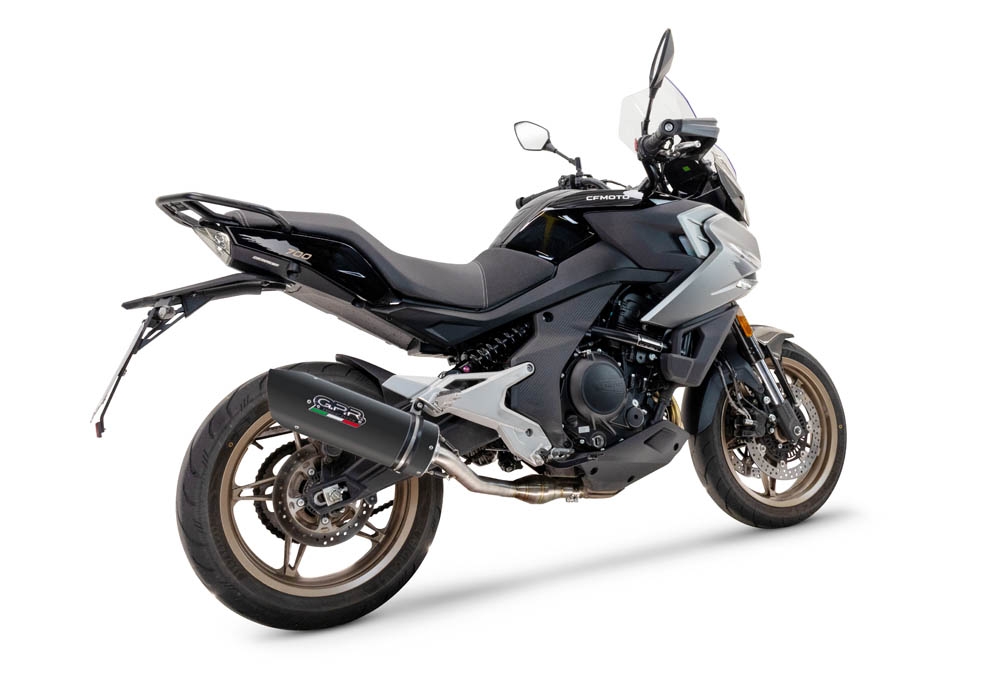 Escape compatível com Cf Moto 700 Mt 2023-2024, Furore Nero, Escape homologado, legal para mercados NÃO europeus, incluindo tubo de ligação e db killer removível 