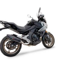 GPR escape compatível com  Cf Moto 700 Mt 2023-2024, New Grand Prix Evo Black Titanium, Escape legal, homologado, silenciador com catalisador, db killer removível e tubo de ligação específico 