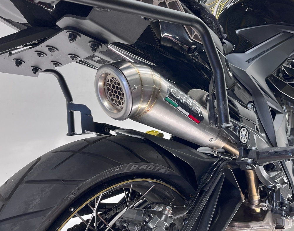 Escape compatível com Zontes 350 T1 ADV 2022-2024, Powercone Evo, Escape legal, homologado, silenciador com db killer removível e tubo de ligação específico 