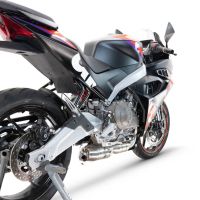 Escape compatível com Aprilia RS 457 2024-2025, Ghost Inox, Escape completo, não legal para países da UE, com db killer removível 