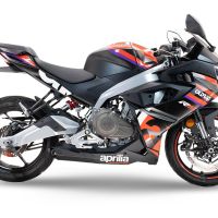 Escape compatível com Aprilia RS 457 2024-2025, Ghost Inox, Escape completo, não legal para países da UE, com db killer removível 