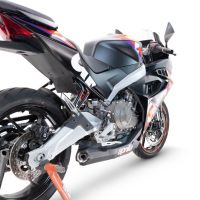 Escape compatível com Aprilia RS 457 2024-2025, Ghost Inox, Escape completo, não legal para países da UE, com db killer removível 