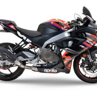 GPR escape compatível com  Aprilia RS 457 2024-2025, New Grand Prix Evo Black Titanium, Sistema homologado com catalisador linha completa, silencioso mais coletor 