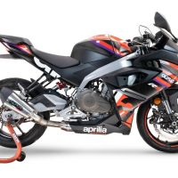 GPR escape compatível com  Aprilia RS 457 2024-2025, New Grand Prix Evo Titanium, Sistema homologado com catalisador linha completa, silencioso mais coletor 