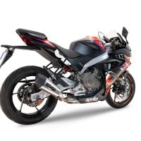 GPR escape compatível com  Aprilia RS 457 2024-2025, New Grand Prix Evo Titanium, Sistema homologado com catalisador linha completa, silencioso mais coletor 